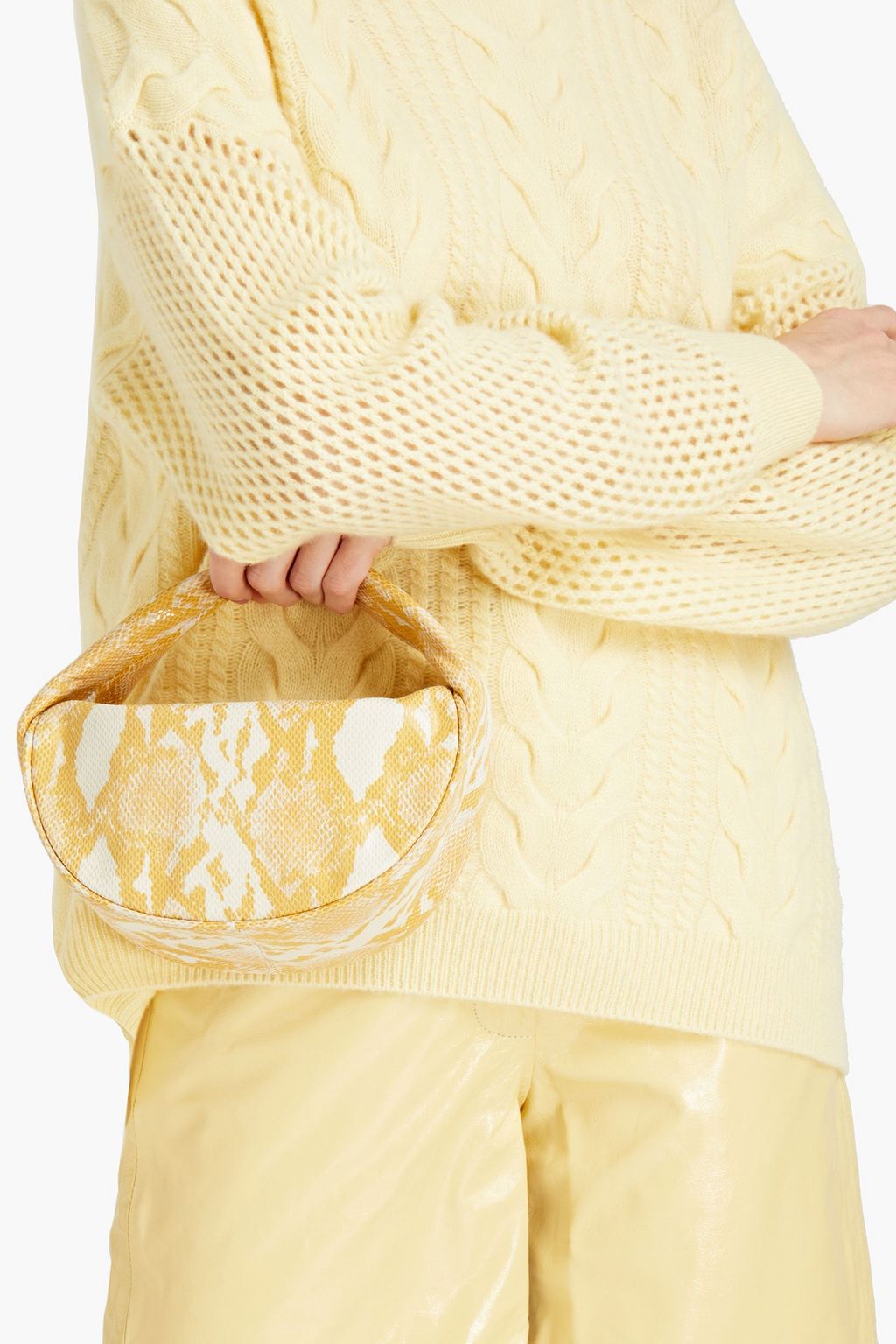 BY FAR Baby Cush snake-effect leather shoulder bag