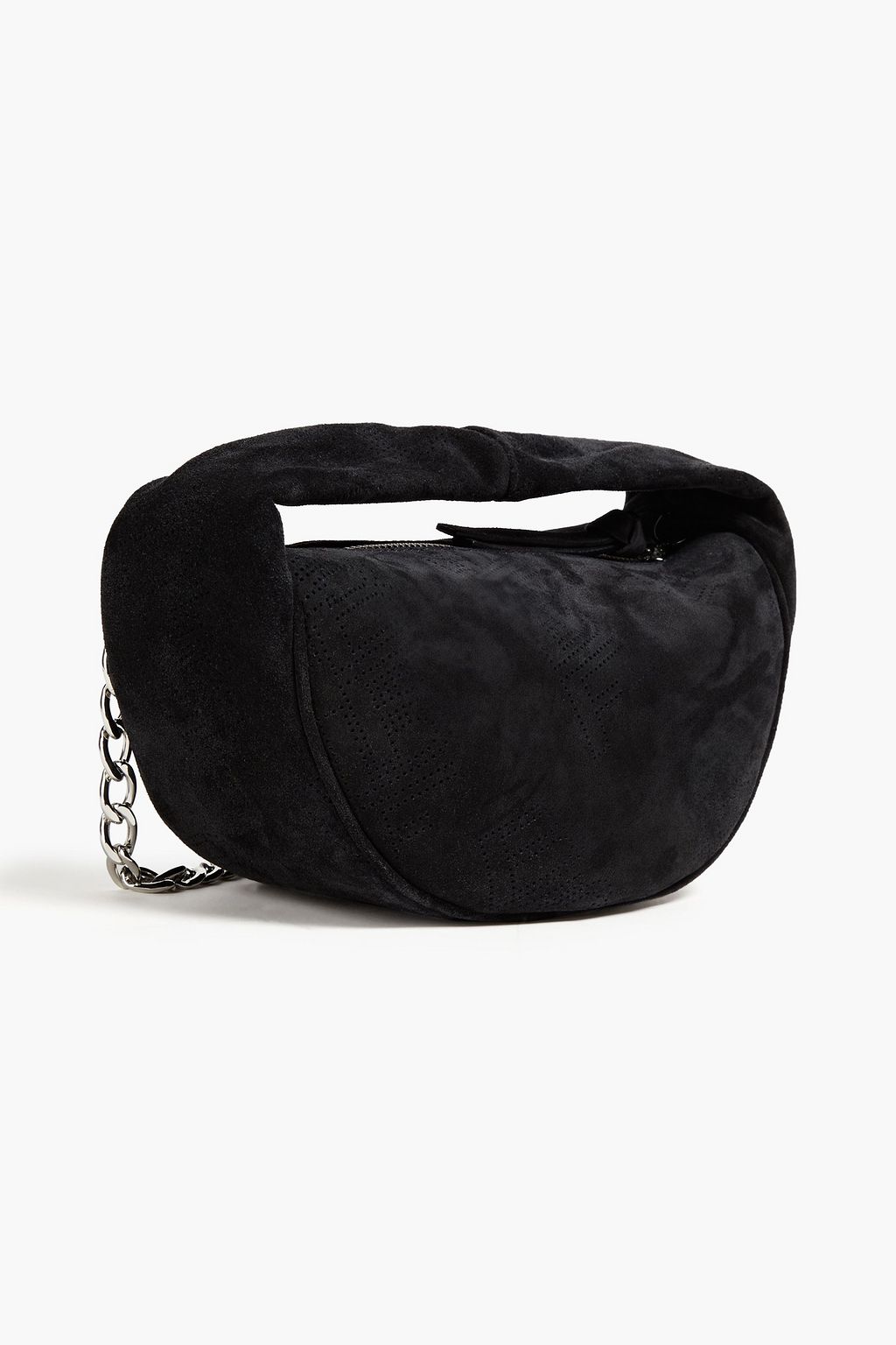 BY FAR Baby Cush perforated suede shoulder bag