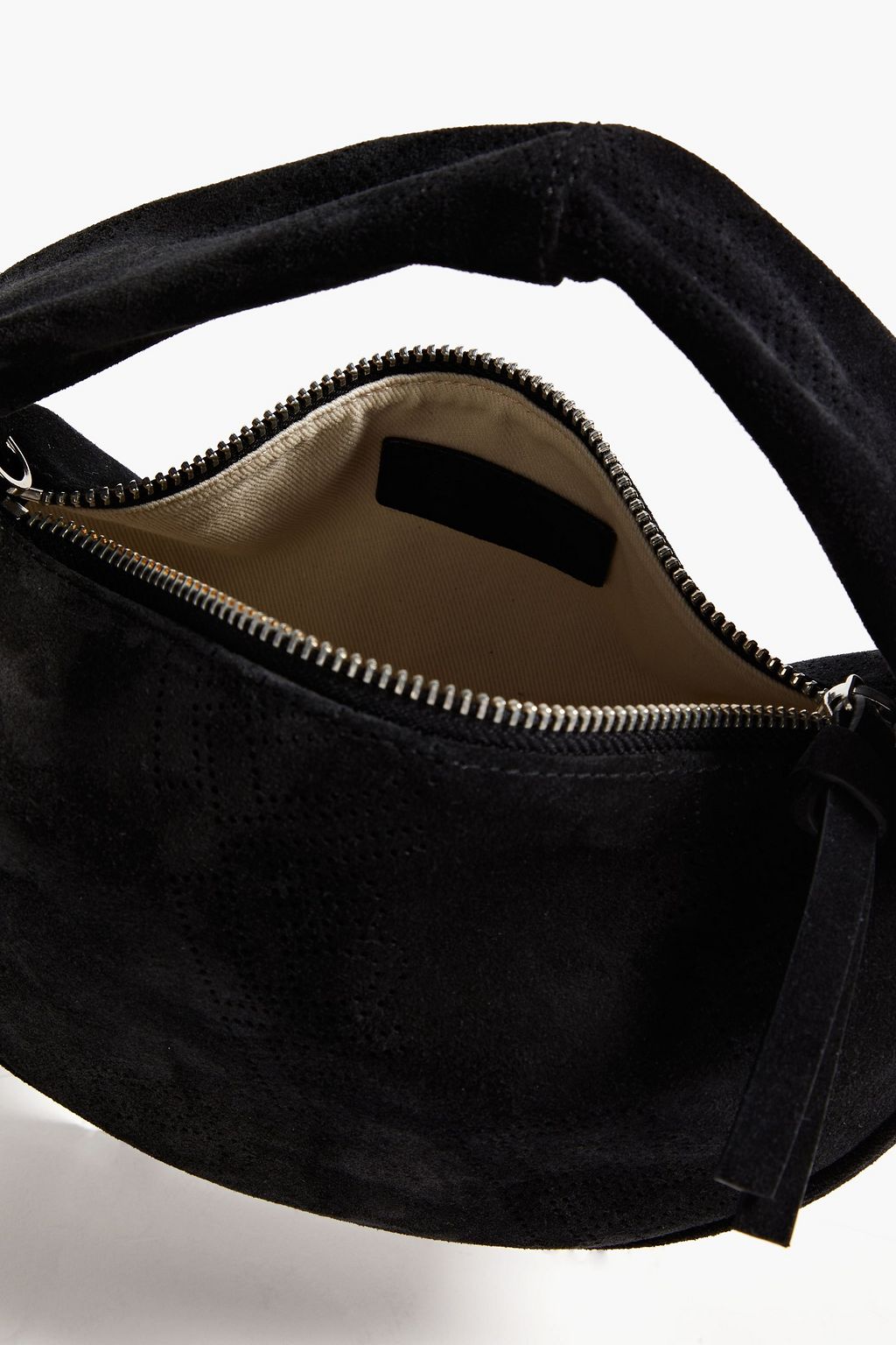 BY FAR Baby Cush perforated suede shoulder bag