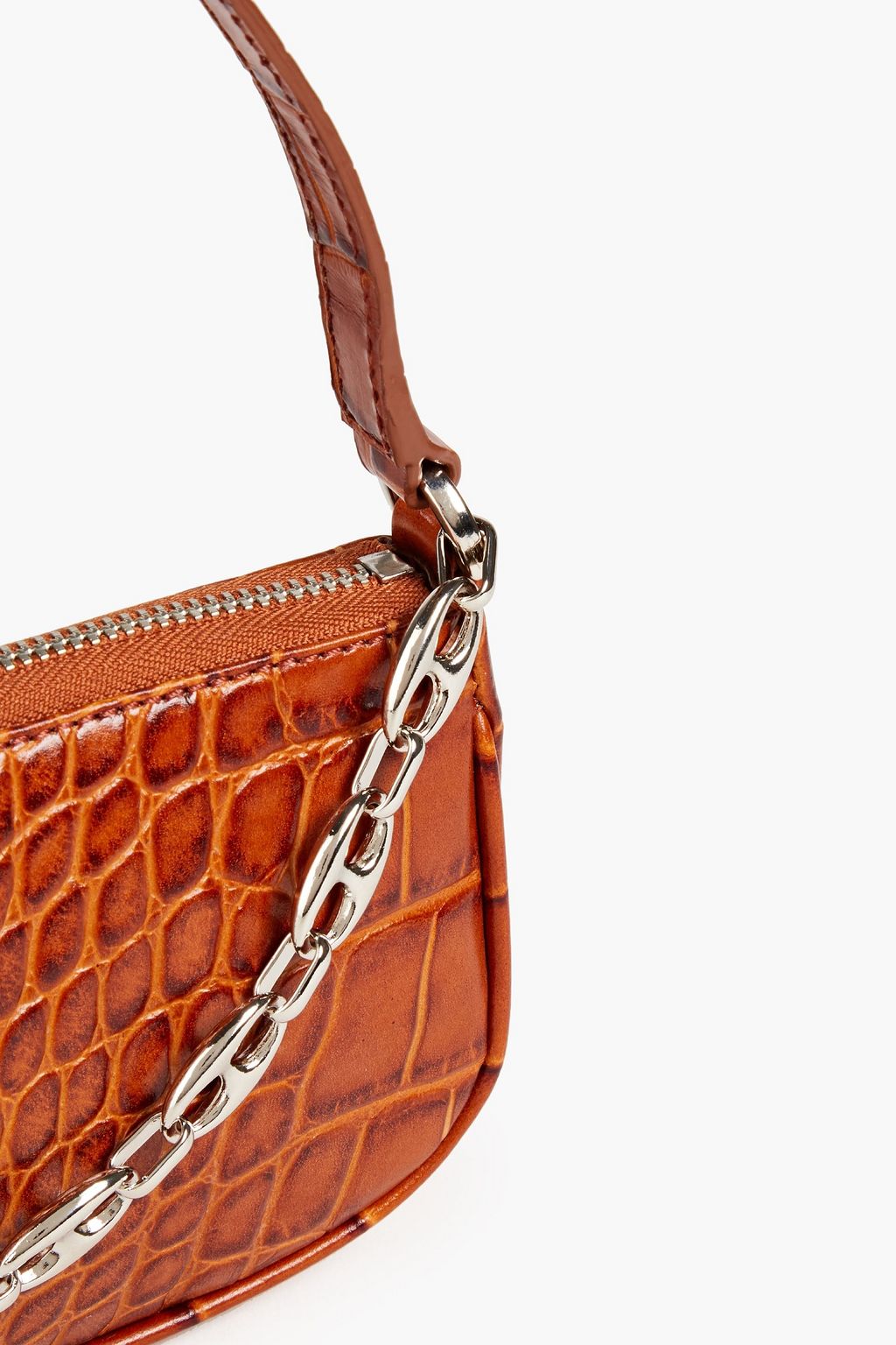BY FAR Rachel croc-effect leather shoulder bag