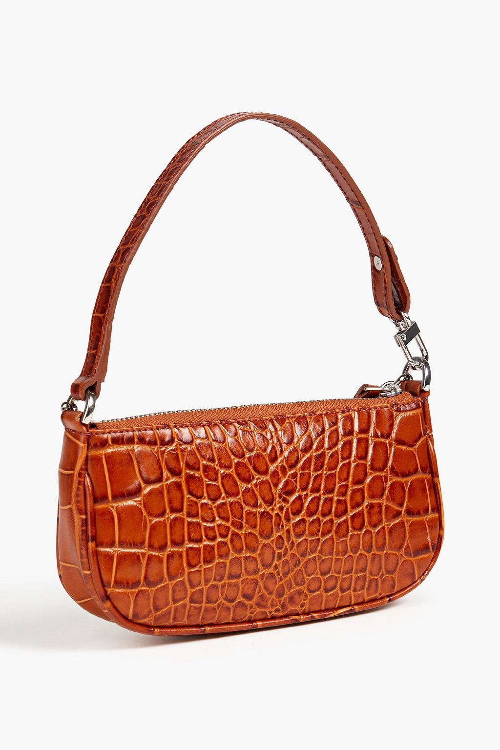 BY FAR Rachel croc-effect leather shoulder bag