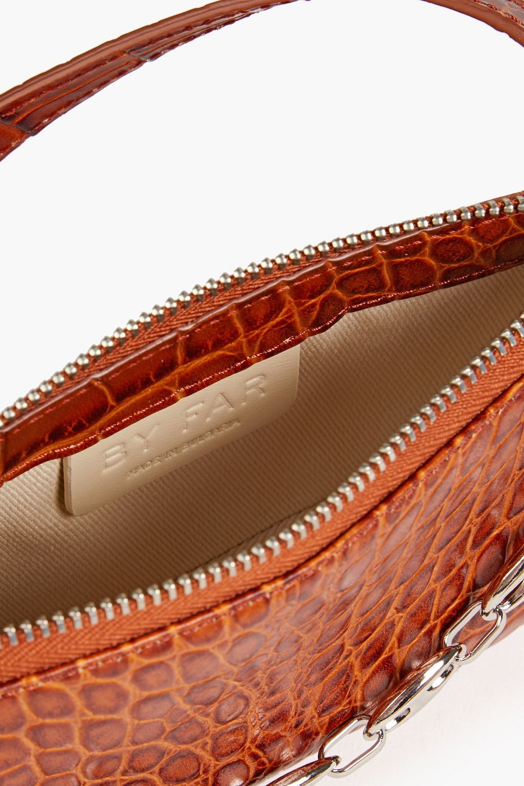BY FAR Rachel croc-effect leather shoulder bag