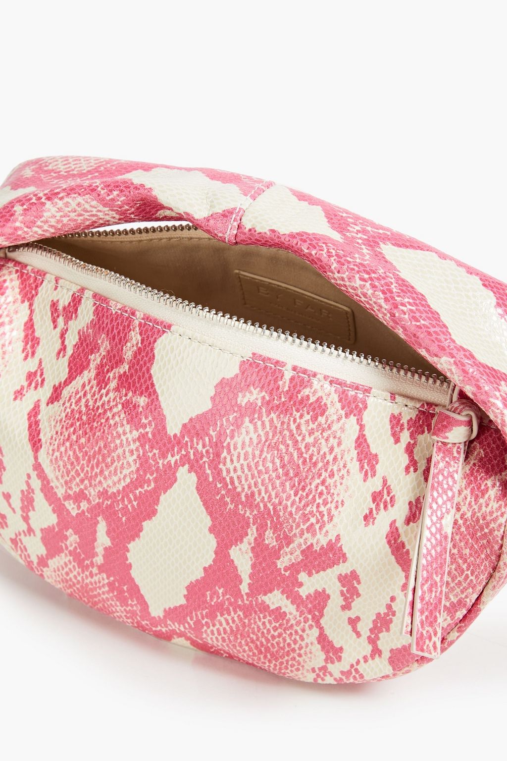 BY FAR Baby Cush snake-effect leather shoulder bag