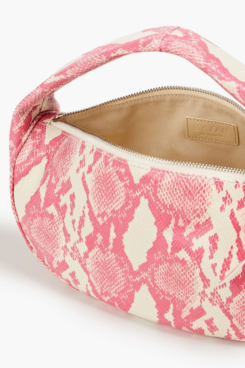 BY FAR Cush snake-effect leather shoulder bag