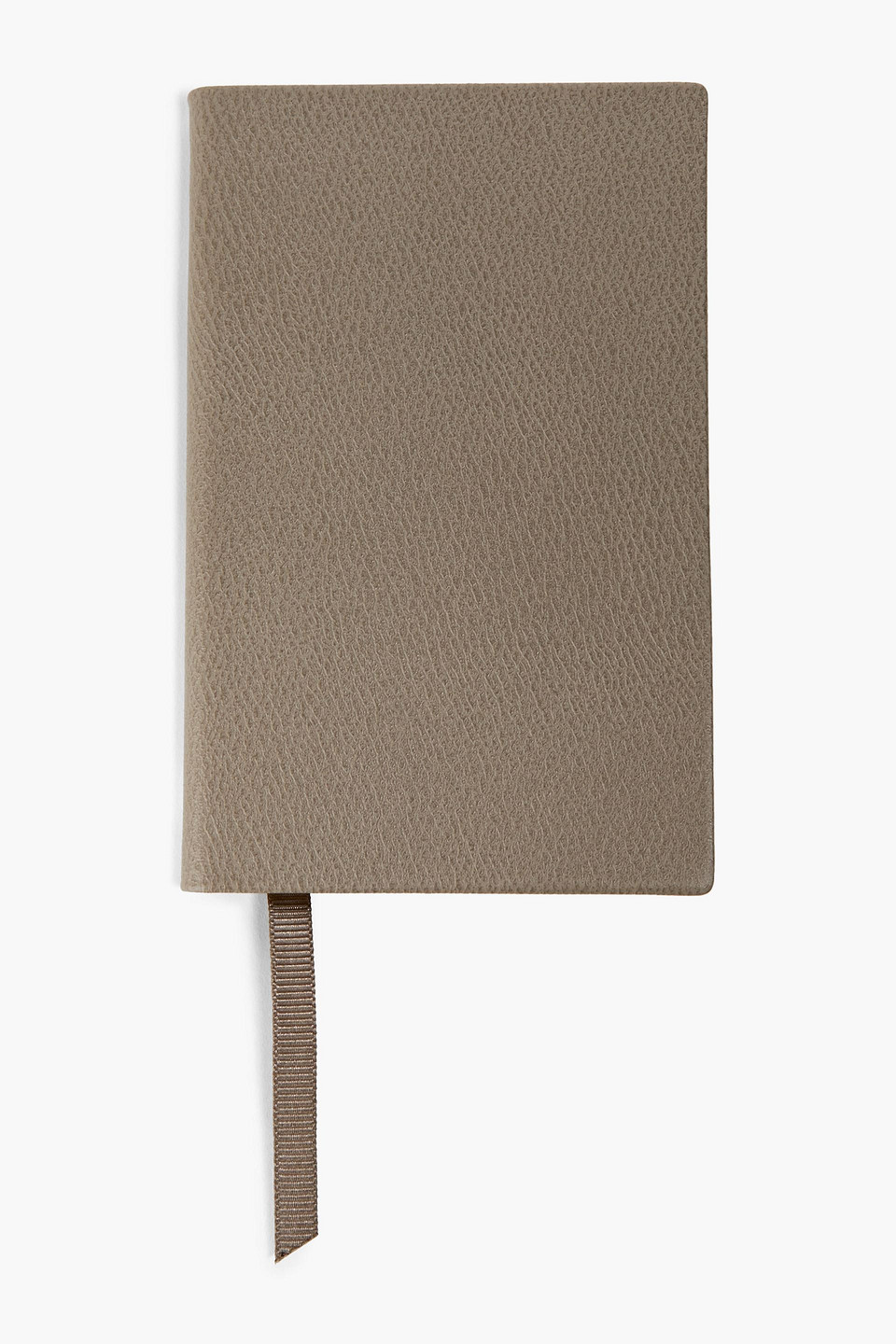 Smythson Grosvenor Textured-leather Notebook In Taupe