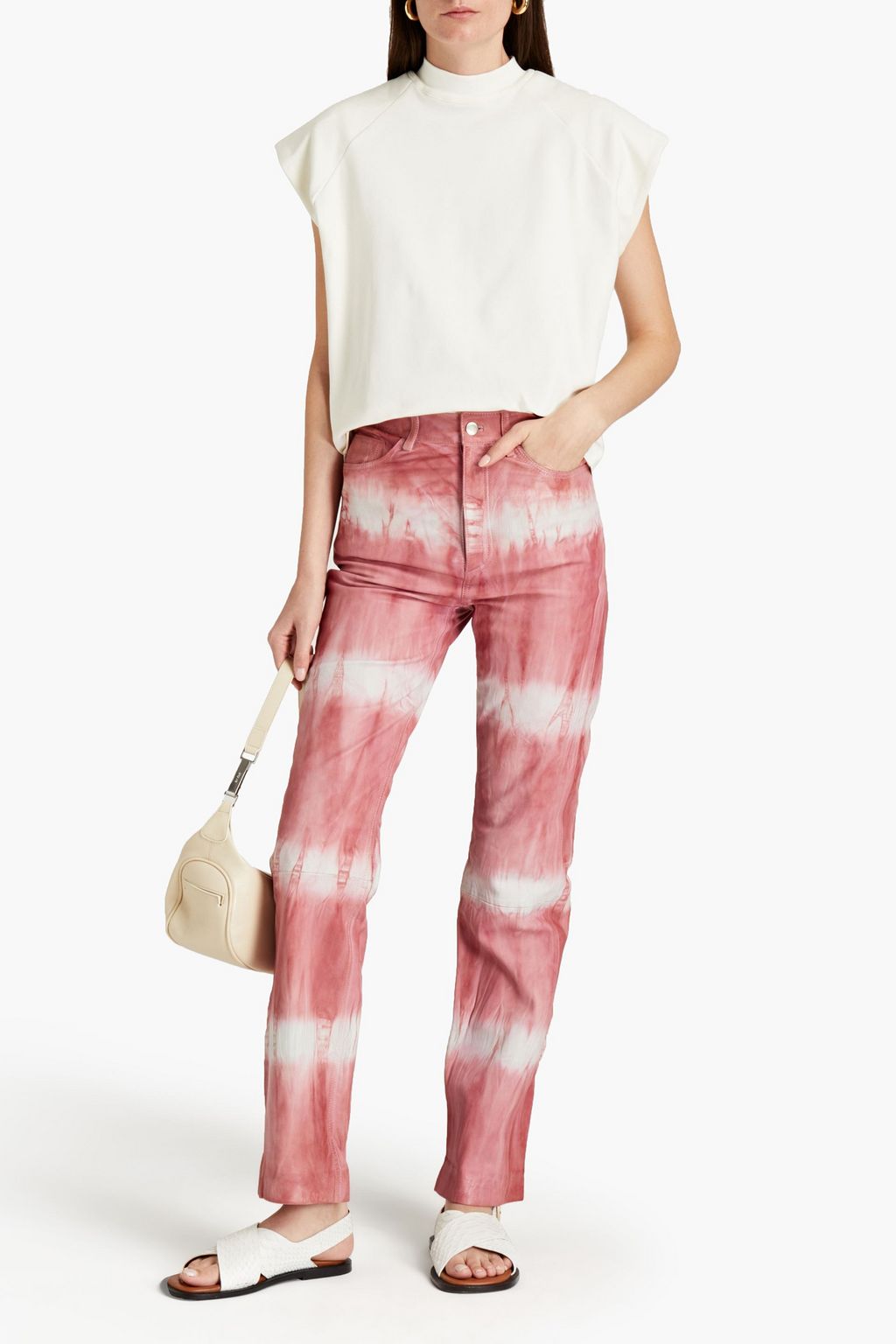 REMAIN BIRGER CHRISTENSEN Lynn tie-dyed leather straight-leg pants