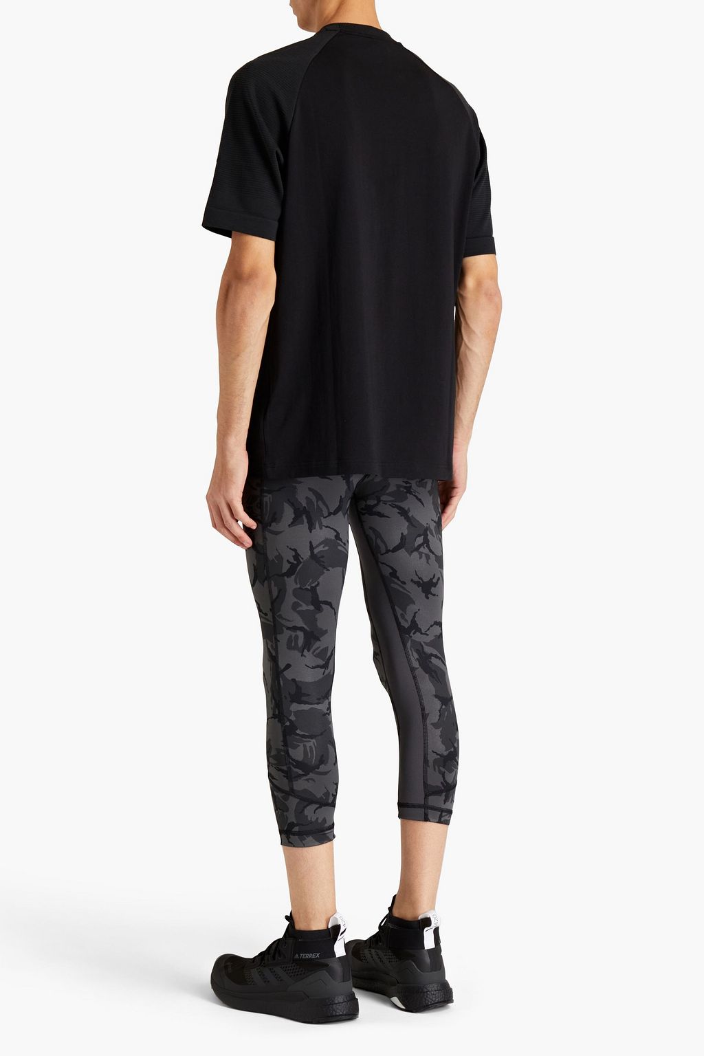 ADIDAS Cropped camouflage-print stretch leggings