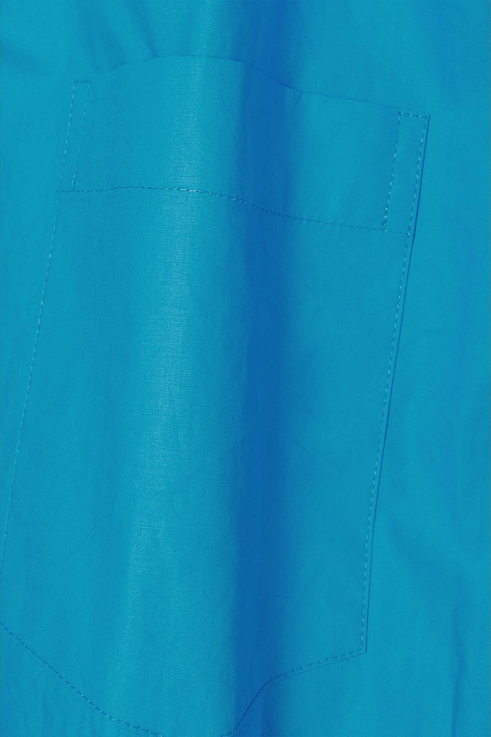 The Frankie Shop Udine Oversized Belted Cotton-poplin Shirt In Blue