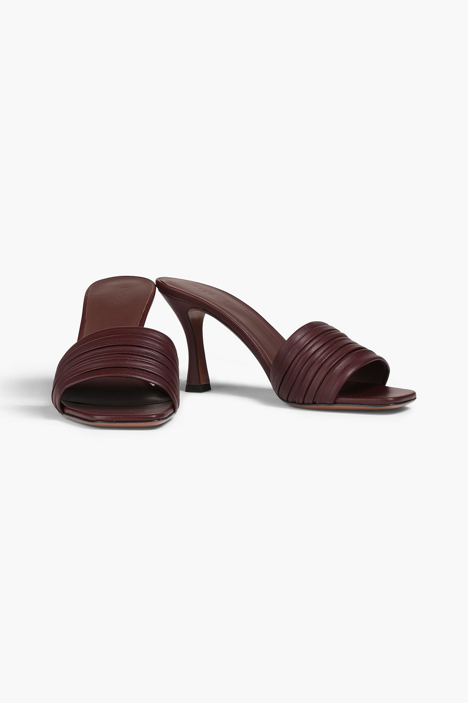 Neous Sham Ribbed Leather Mules