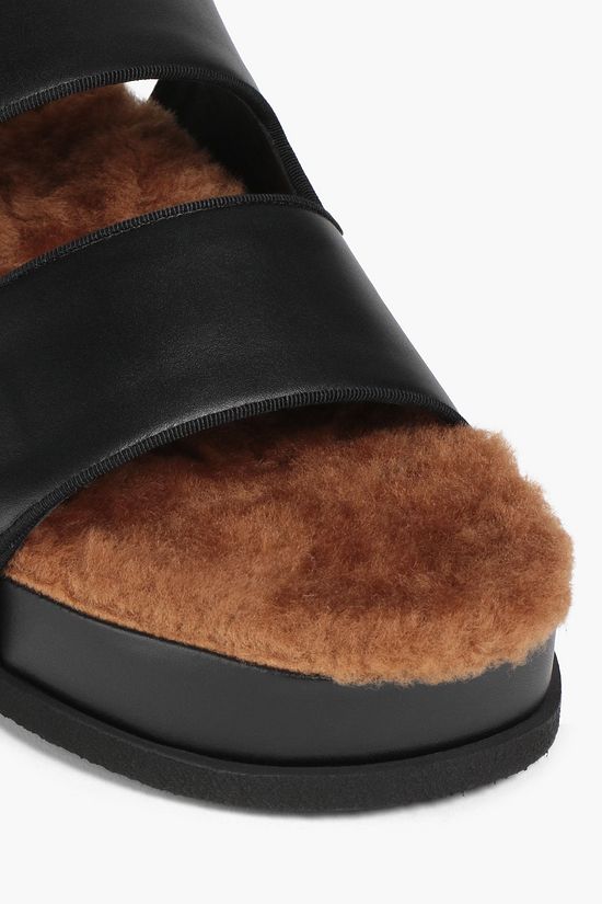 neous dombai shearling lined leather slides