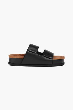 neous dombai shearling lined leather slides