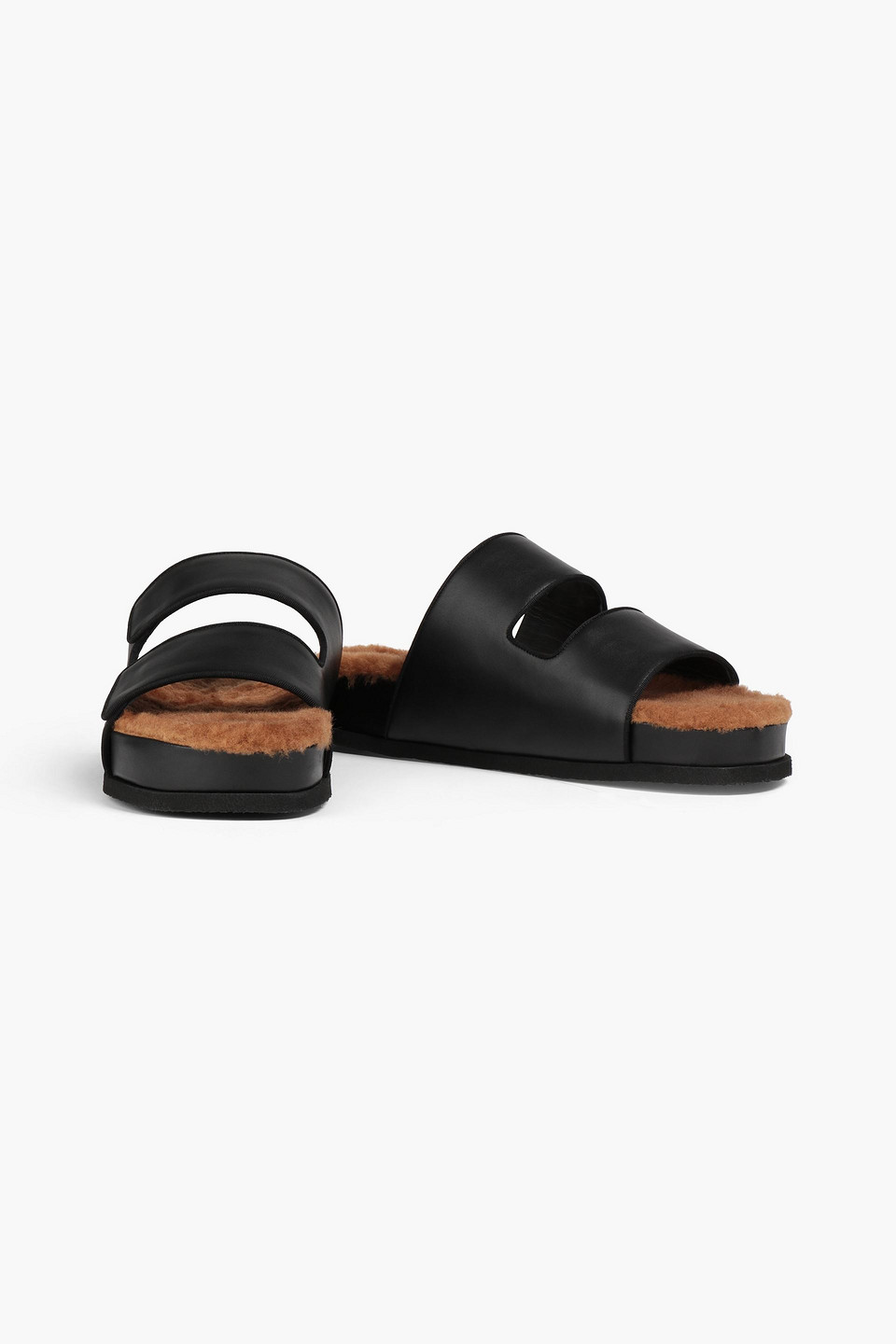 neous dombai shearling lined leather slides