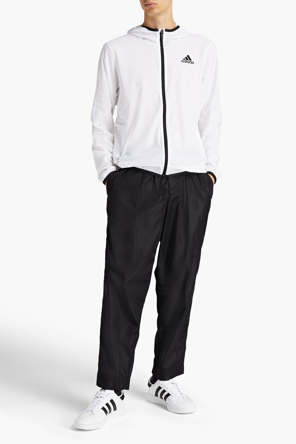 ADIDAS Printed stretch hooded jacket