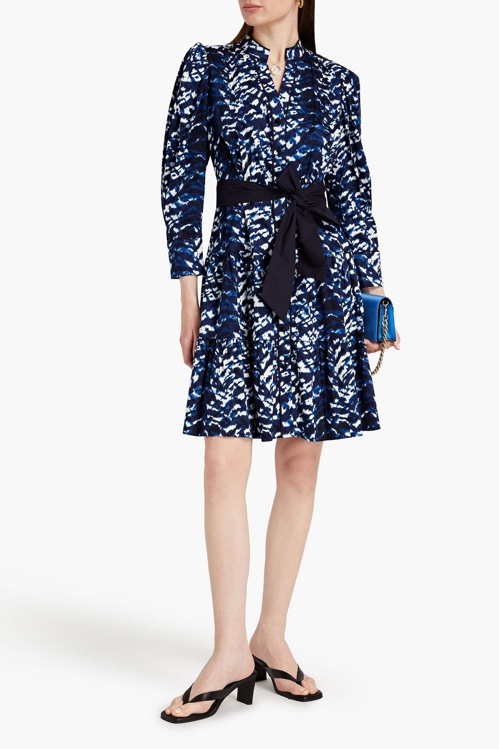 DIANE VON FURSTENBERG Diana belted printed cotton-blend poplin dress