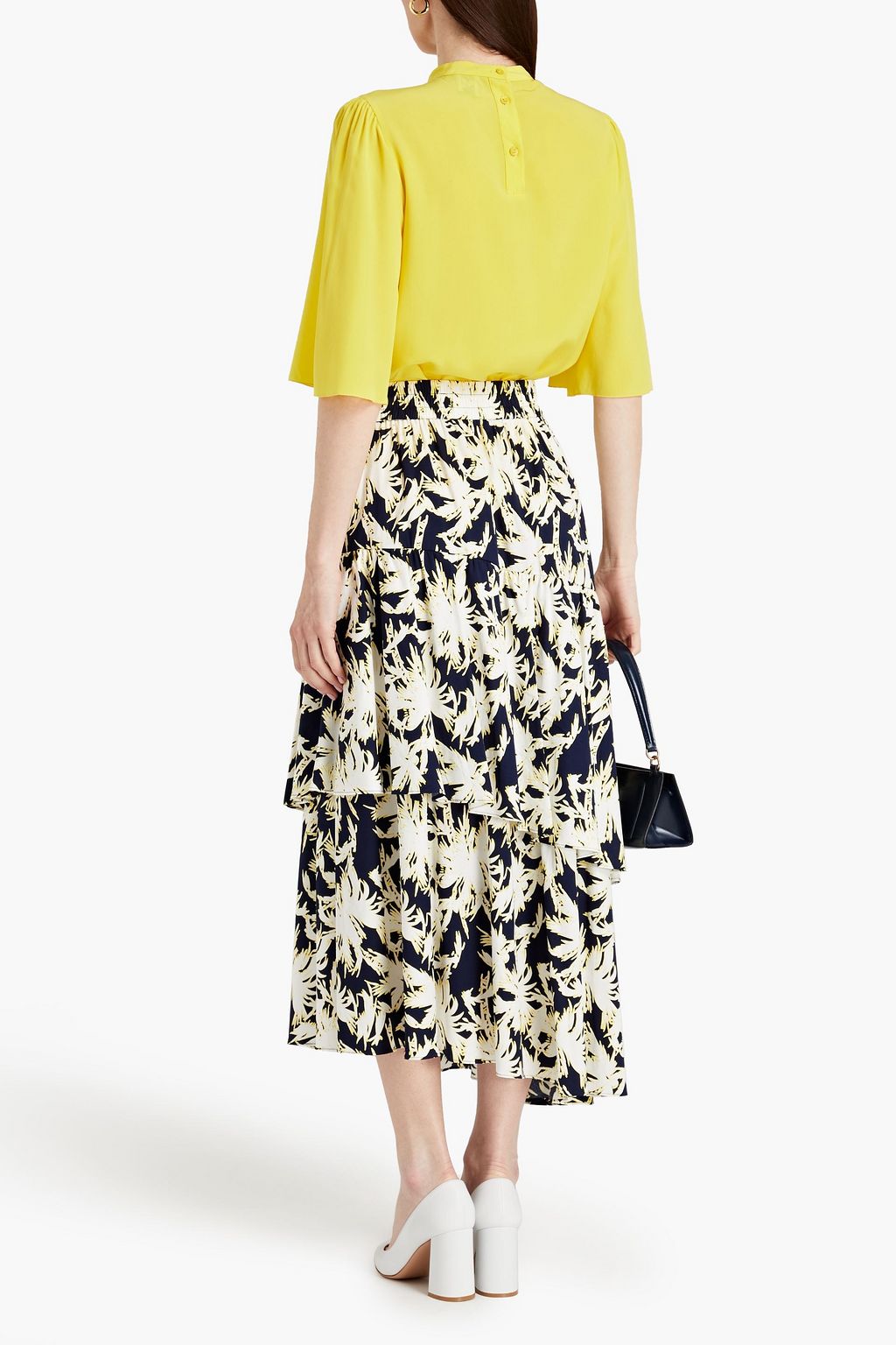 DIANE VON FURSTENBERG London tiered cotton-blend poplin maxi skirt