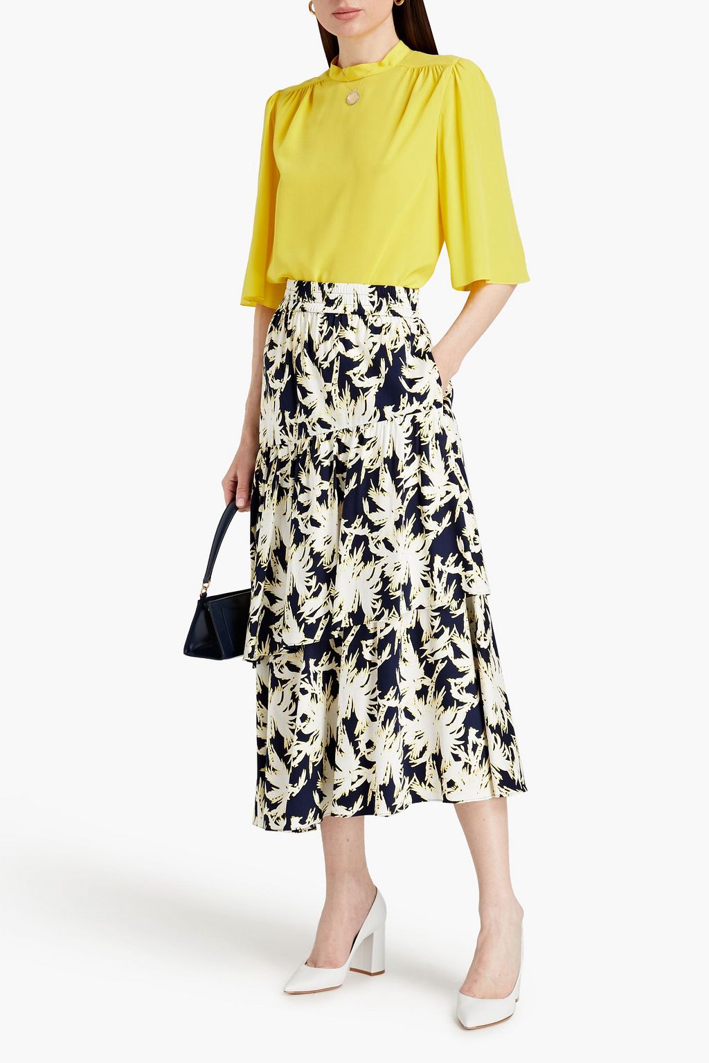 DIANE VON FURSTENBERG London tiered cotton-blend poplin maxi skirt