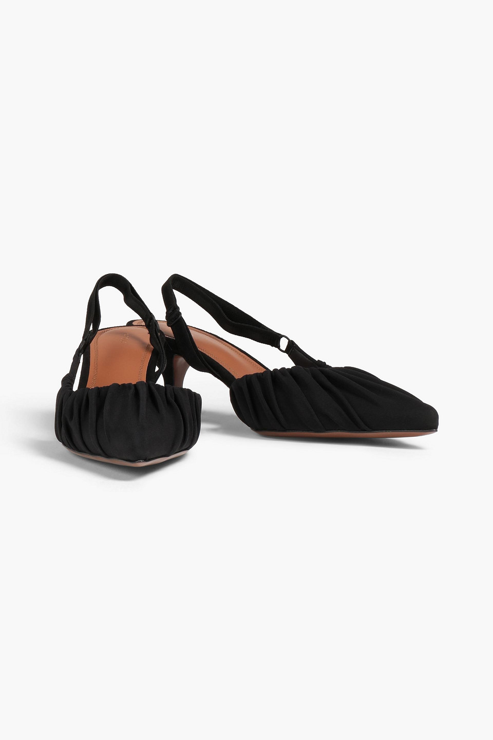 Neous Elga Gathered Stretch-crepe Slingback Pumps In Black