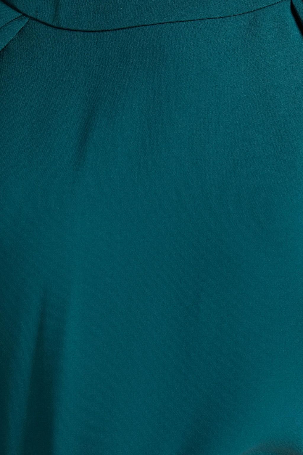 OSCAR DE LA RENTA Gathered stretch-silk crepe top
