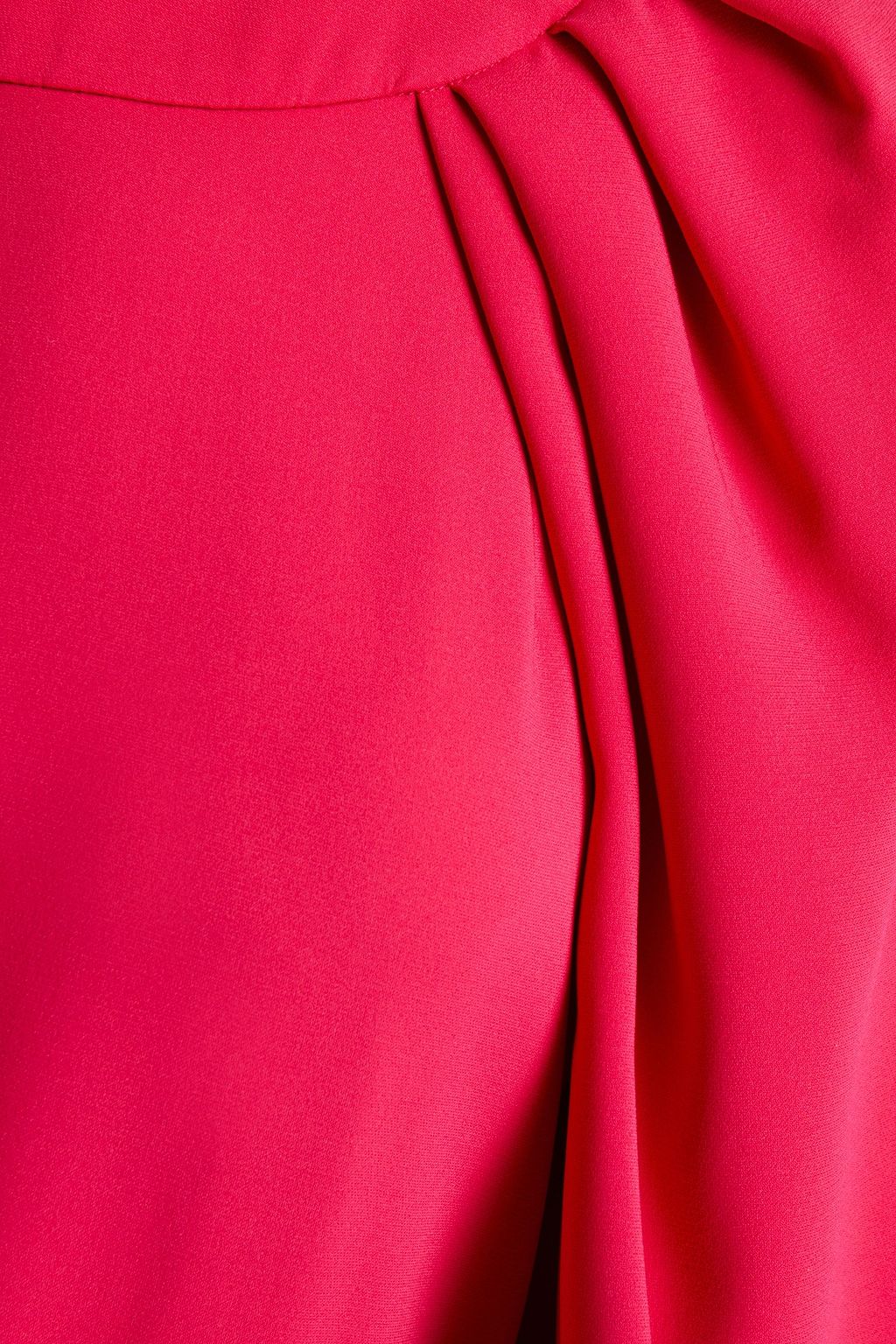 OSCAR DE LA RENTA Gathered stretch-silk crepe top