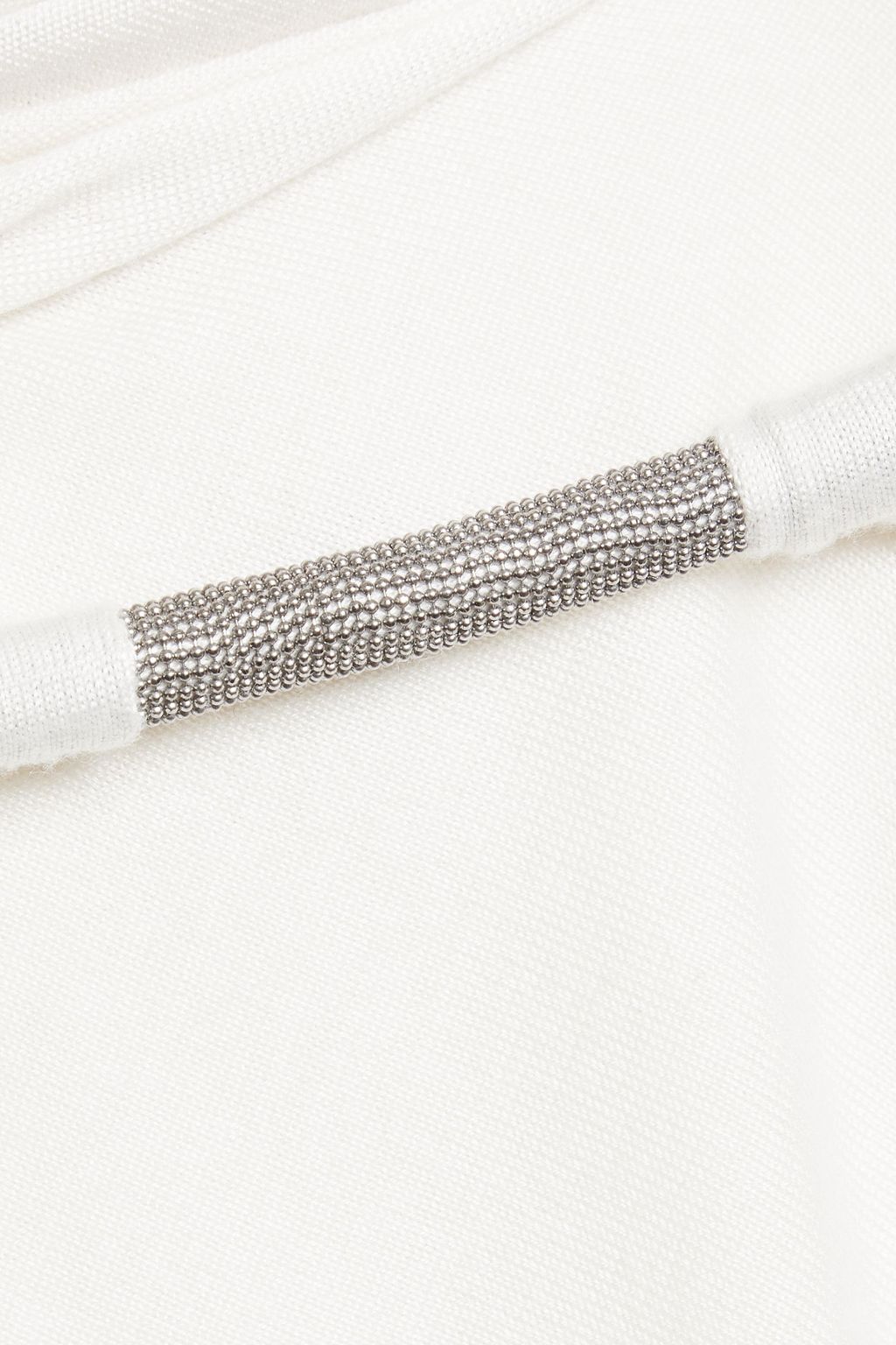 BRUNELLO CUCINELLI Bead-embellished cashmere and silk-blend top