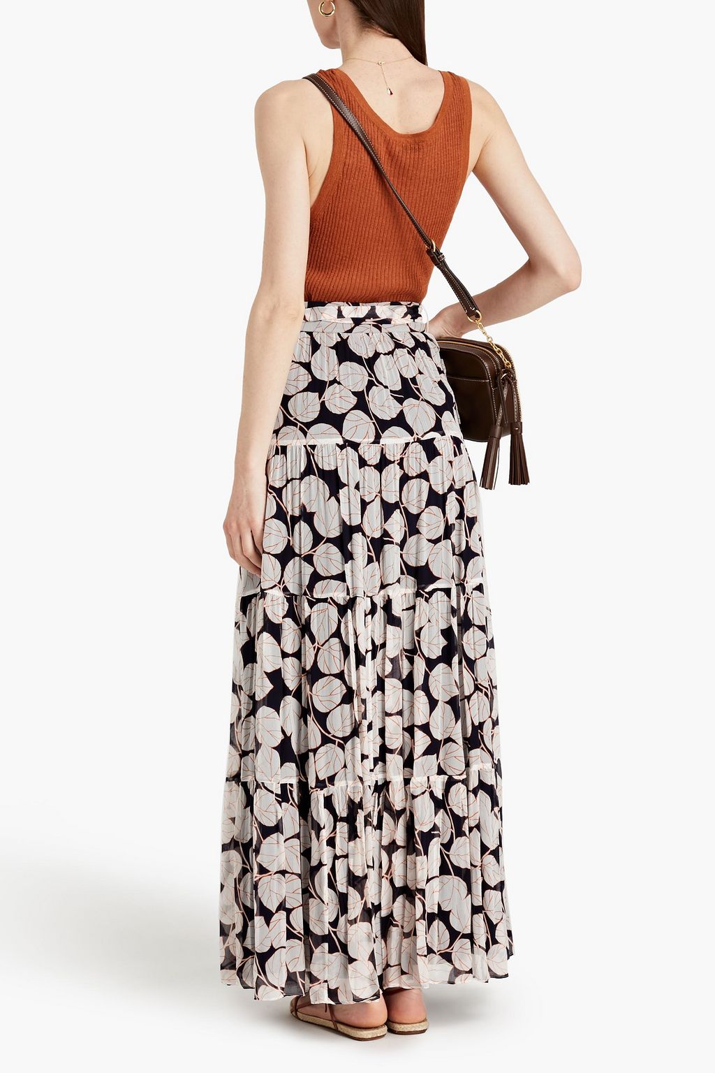 DIANE VON FURSTENBERG Lillian tiered printed crepon maxi skirt