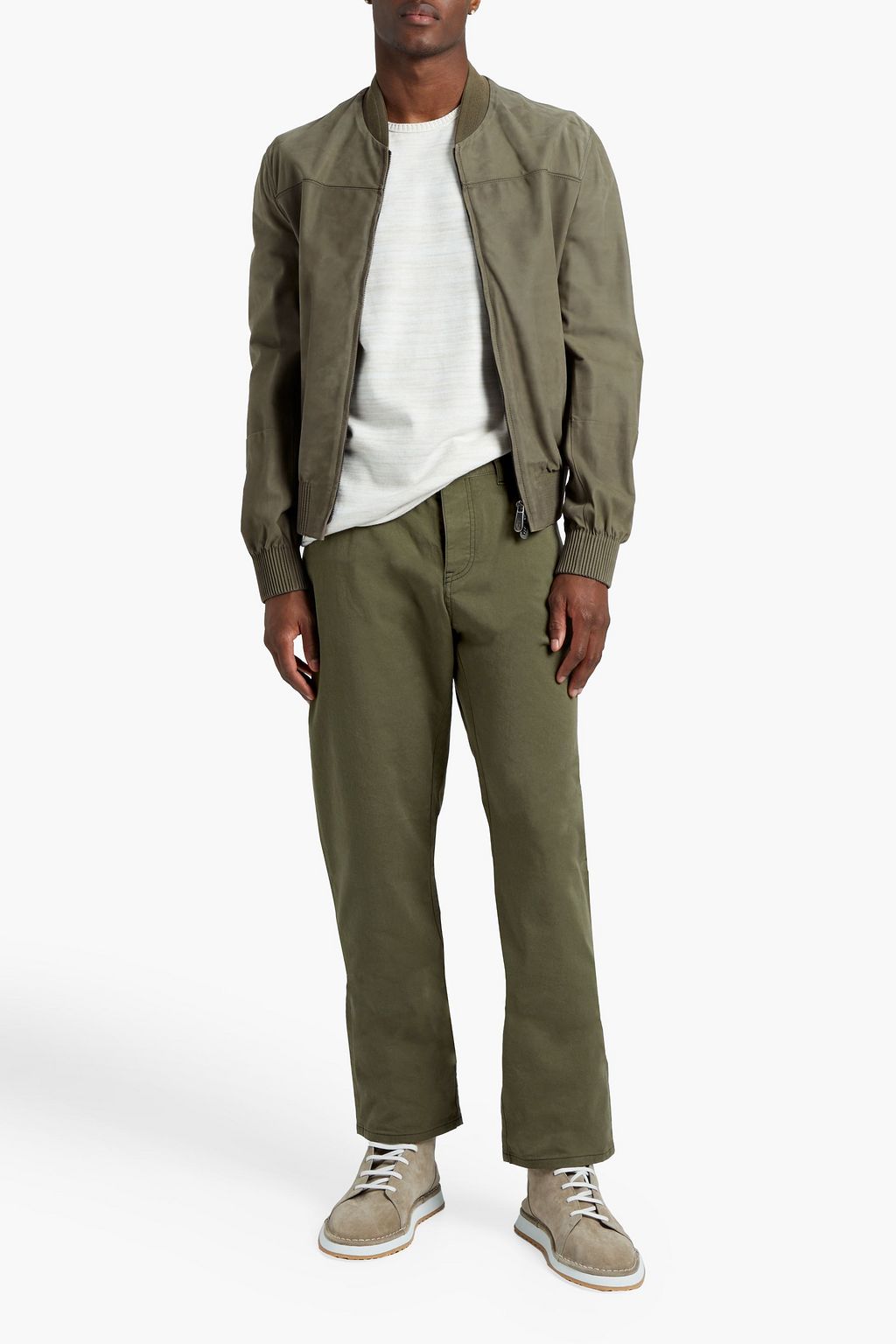 ZEGNA Cotton-blend twill straight-leg pants