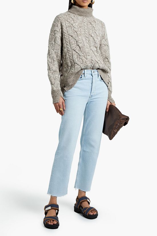 rag & bone nora cable knit turtleneck sweater