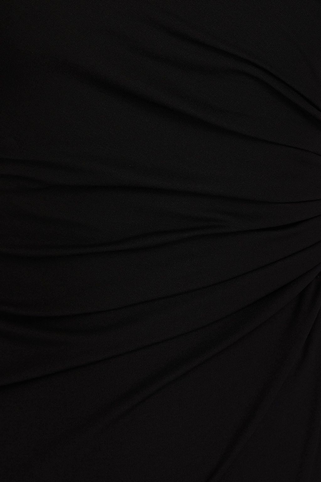 HALSTON Bay one-shoulder cutout ruched jersey gown
