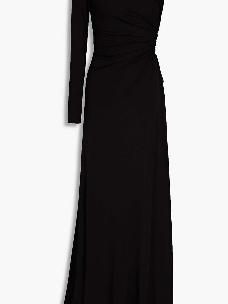 one-shoulder cutout jersey gown