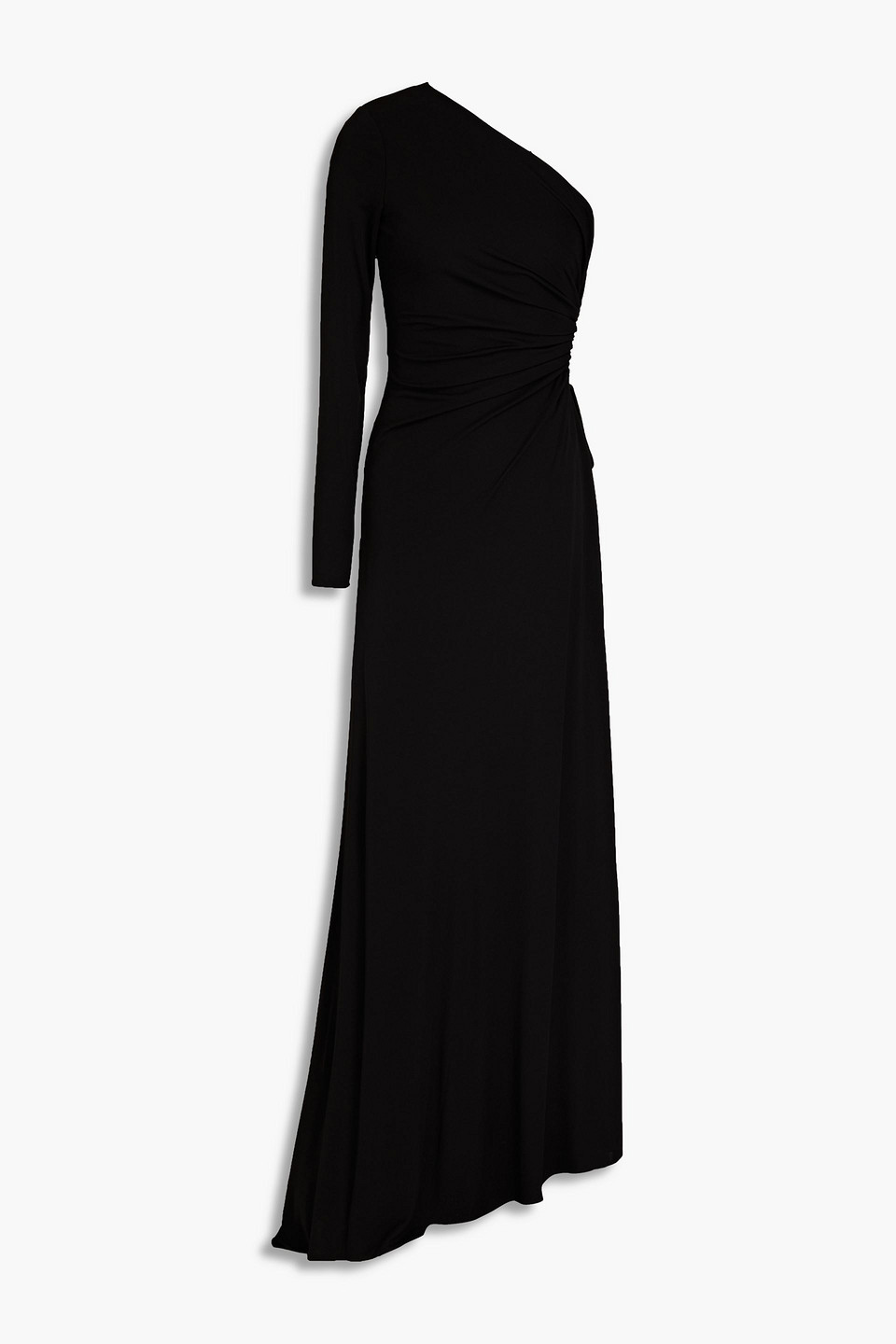 One-shoulder cutout jersey gown