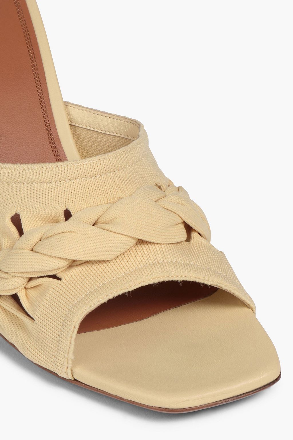 NEOUS Sham Eye suede-trimmed cutout stretch-knit mules