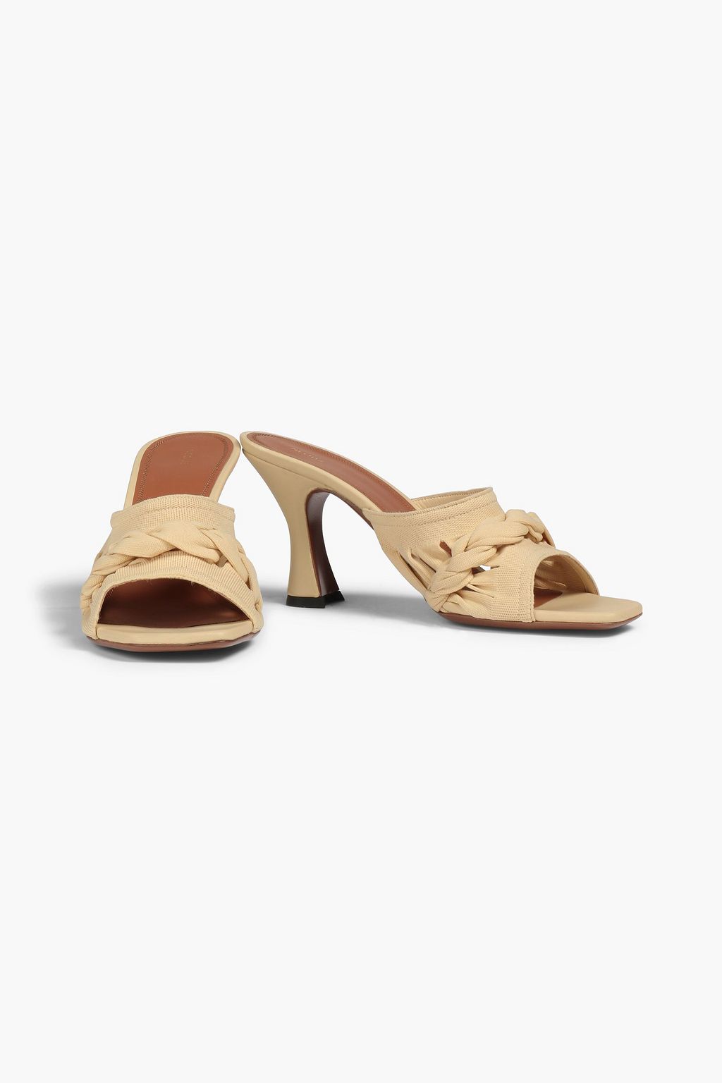 NEOUS Sham Eye suede-trimmed cutout stretch-knit mules