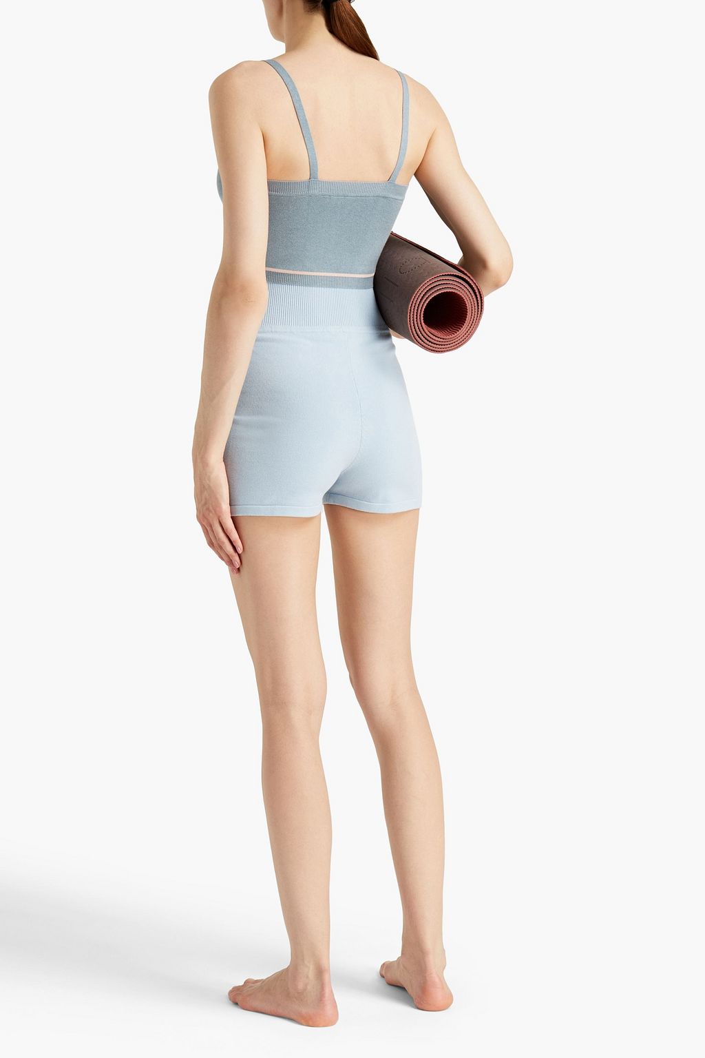 LIVE THE PROCESS Ribbed stretch-knit bra top