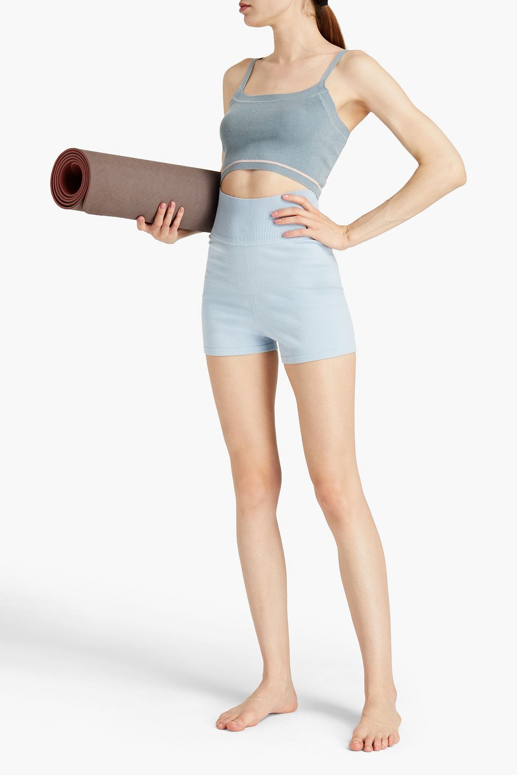 LIVE THE PROCESS Ribbed stretch-knit bra top