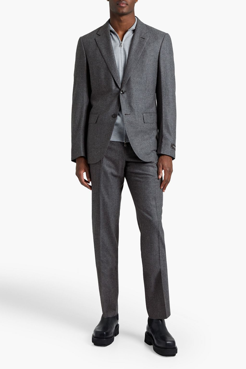 ZEGNA Checked wool, cashmere and silk-blend suit