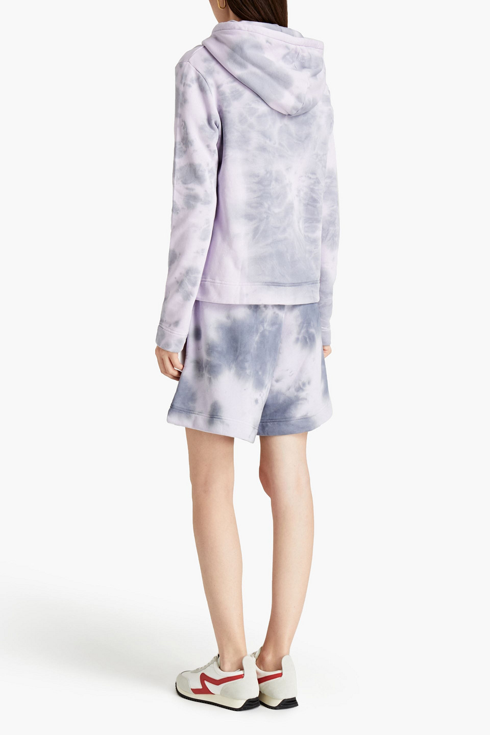 Shop Ninety Percent Tie-dyed French Cotton-terry Hoodie In Lavender