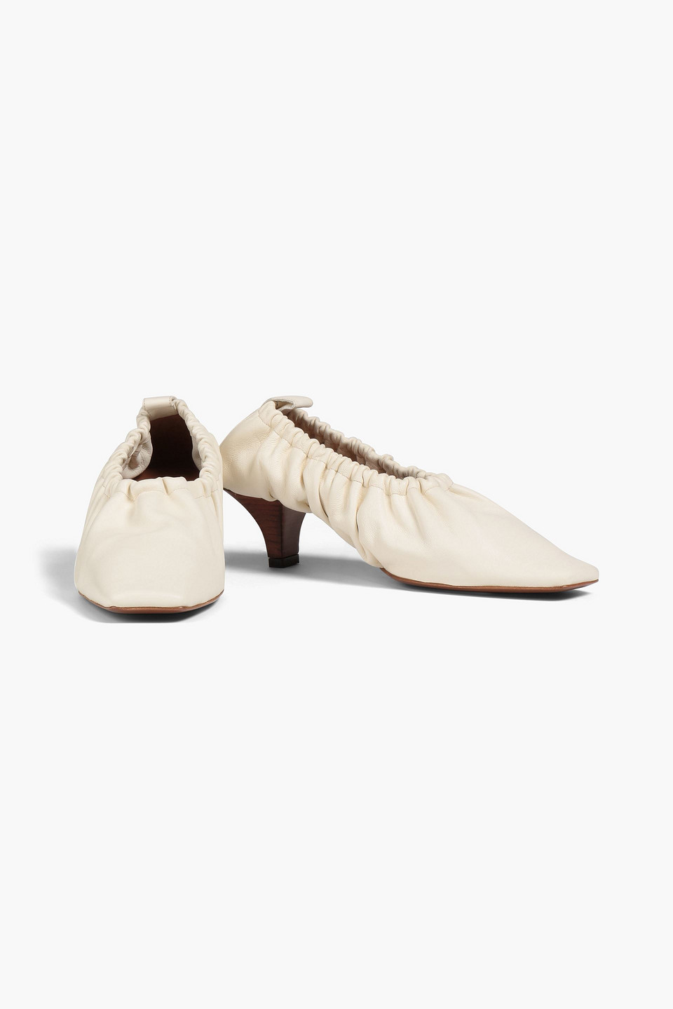 Neous Phinia Gathered Leather Pumps In White