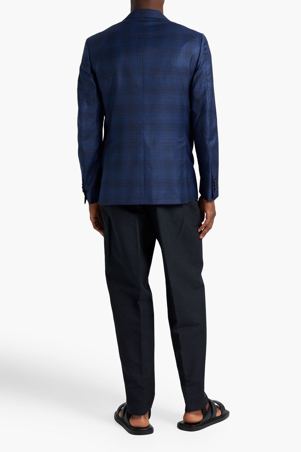 ZEGNA Checked wool and silk-blend blazer
