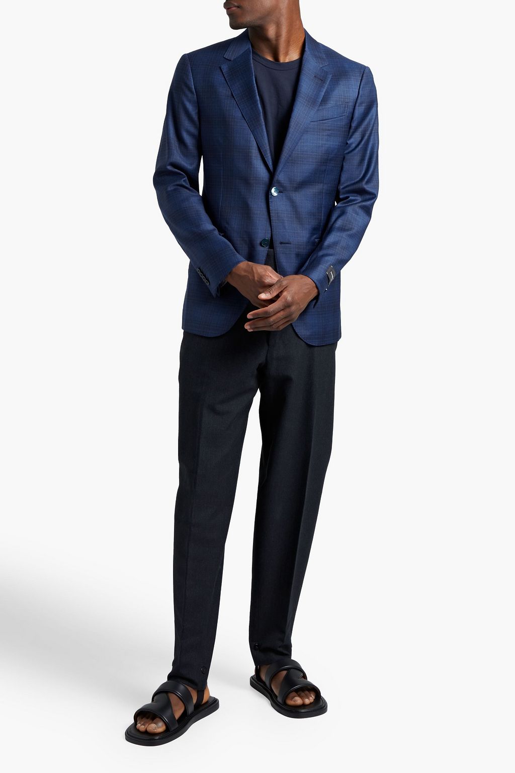 ZEGNA Checked wool and silk-blend blazer