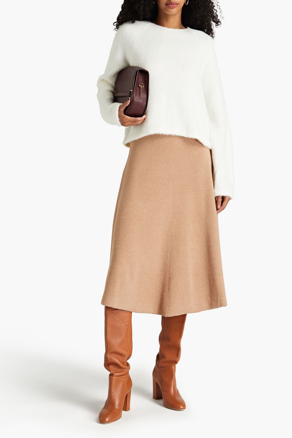 THEORY Mélange faux fur sweatshirt