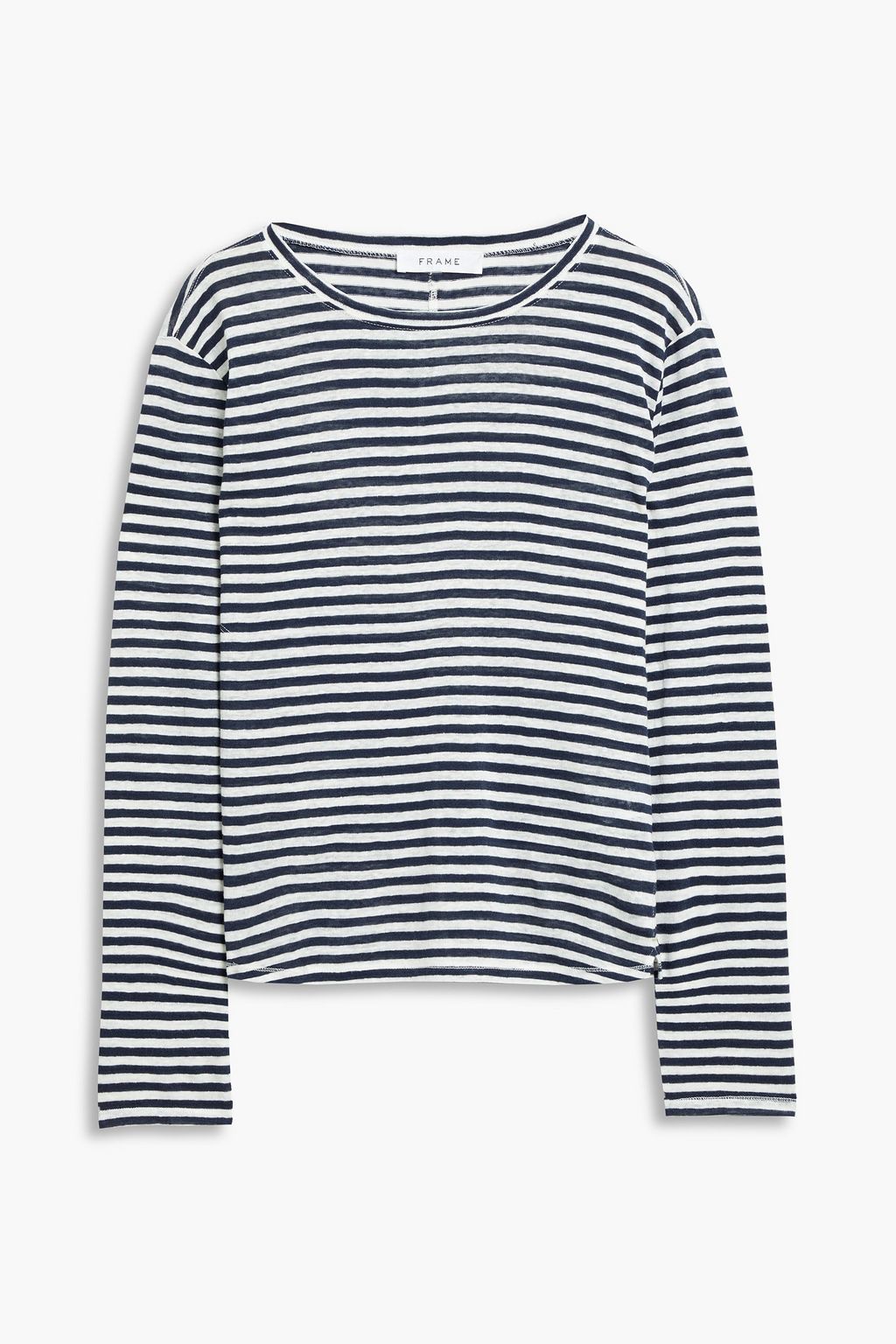 Crew striped organic linen-jersey 