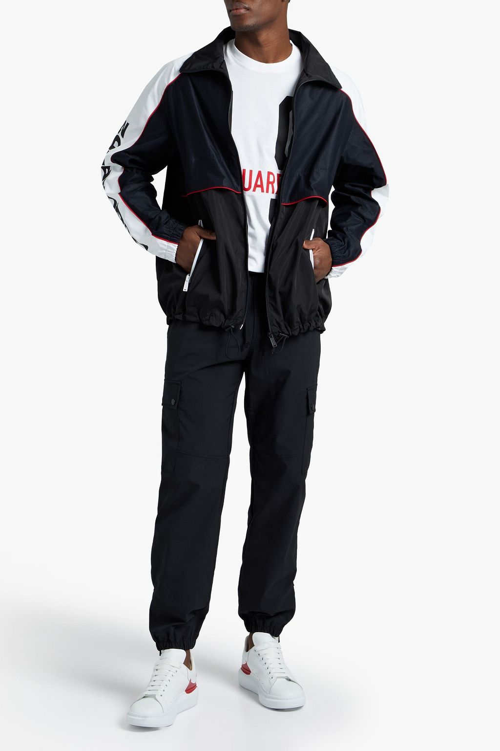 DSQUARED2 Mesh-paneled shell track jacket