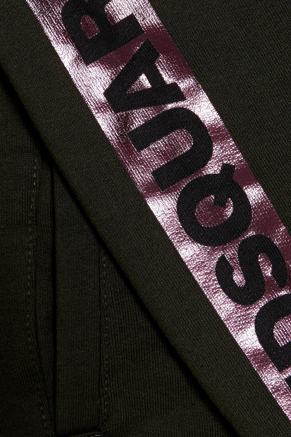 Dsquared2 Metallic-trimmed Cotton-fleece Track Jacket In Black