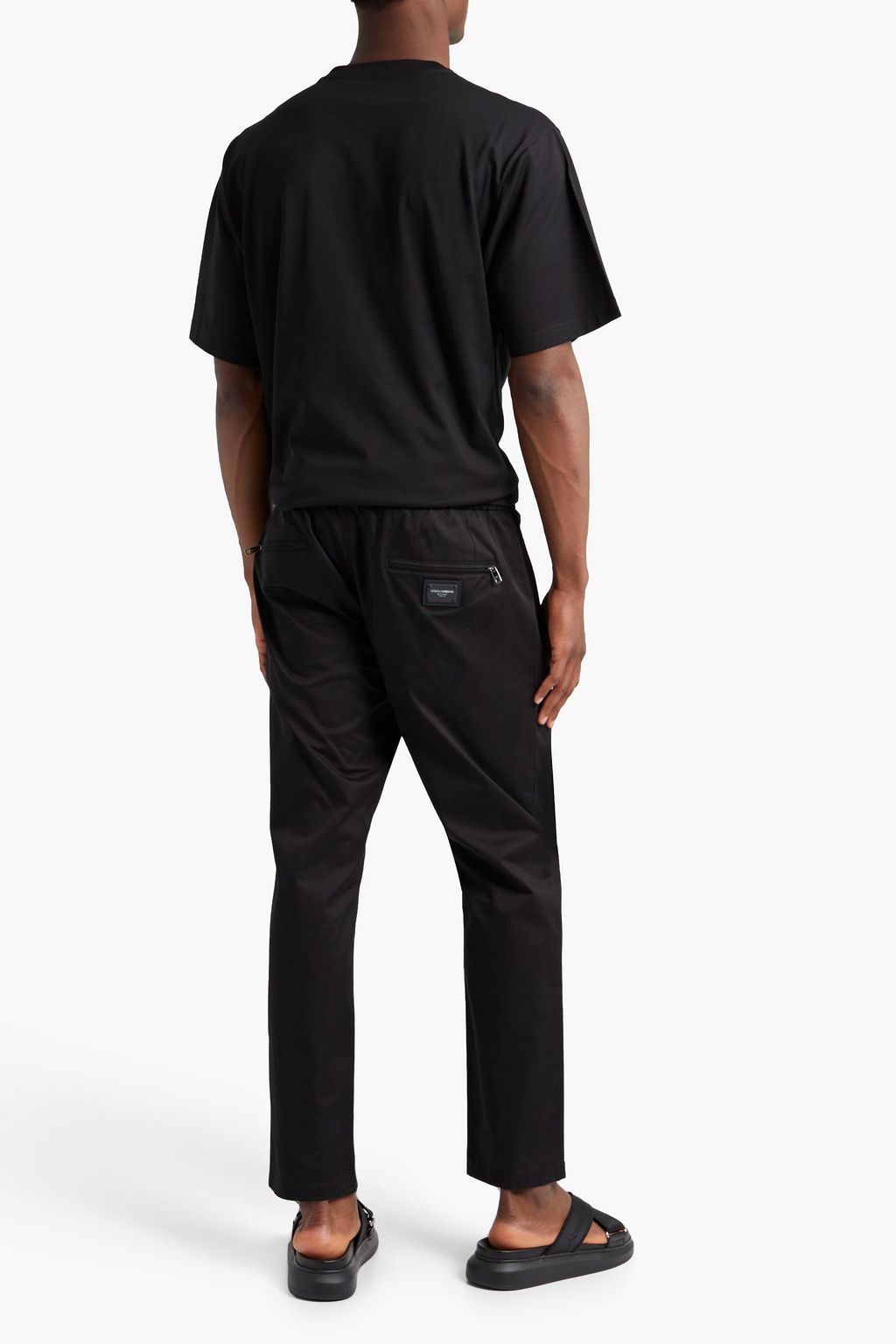 DOLCE&GABBANA Tapered cotton-blend jersey sweatpants