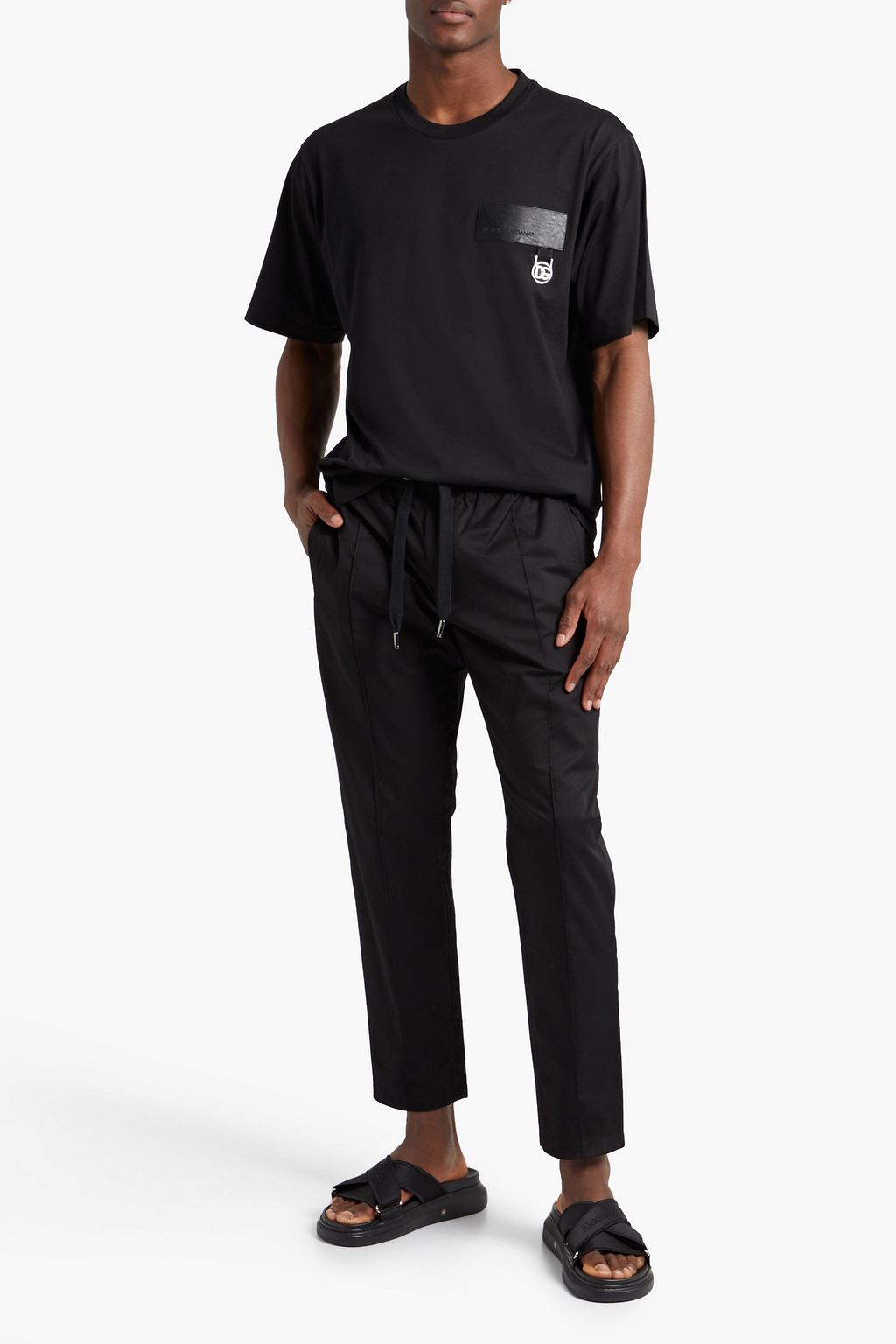 DOLCE&GABBANA Tapered cotton-blend jersey sweatpants