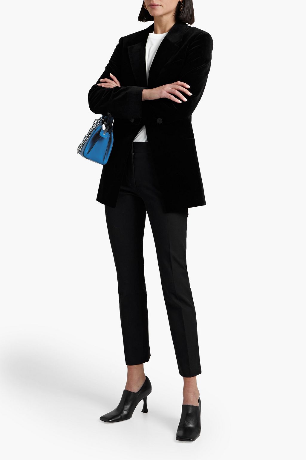 FRAME Single Button velvet blazer