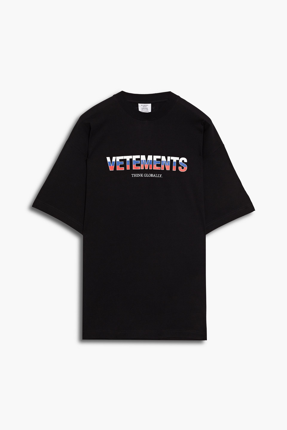 Vetements Russia Printed Cotton-jersey T-shirt In Black
