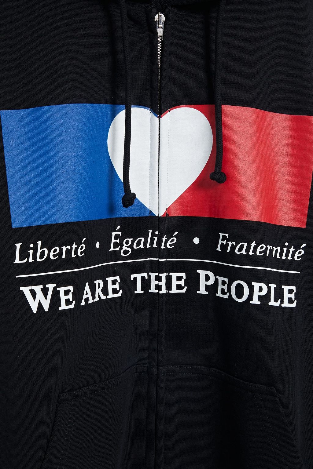 VETEMENTS Printed French cotton-blend terry zip-up hoodie