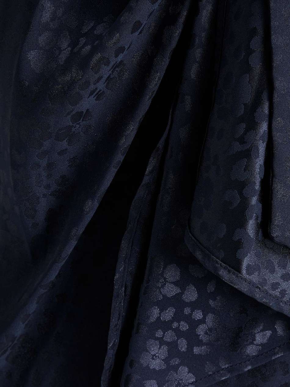 wrap-effect satin-jacquard mini dress