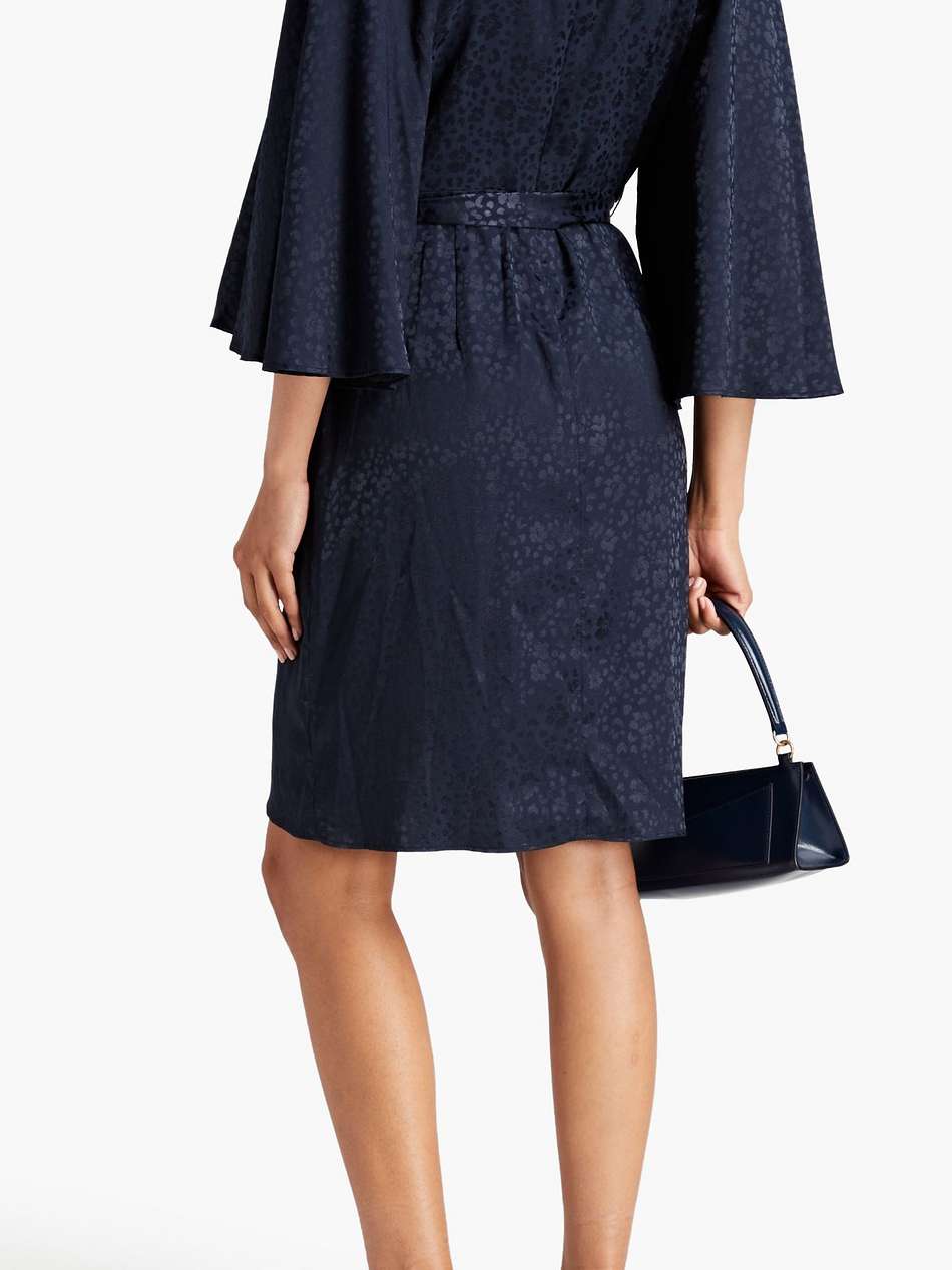 wrap-effect satin-jacquard mini dress